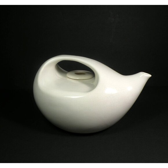 Vintage Robert Witkoff Mid-Century White Porcelain Teapot With Sculptural Desig - Picture 5 of 13